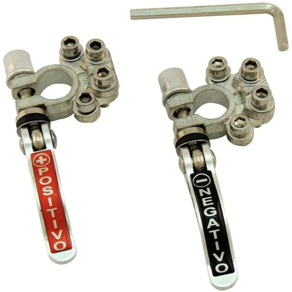 Cast pure copper car battery valve terminal connector with tin plating on a white background