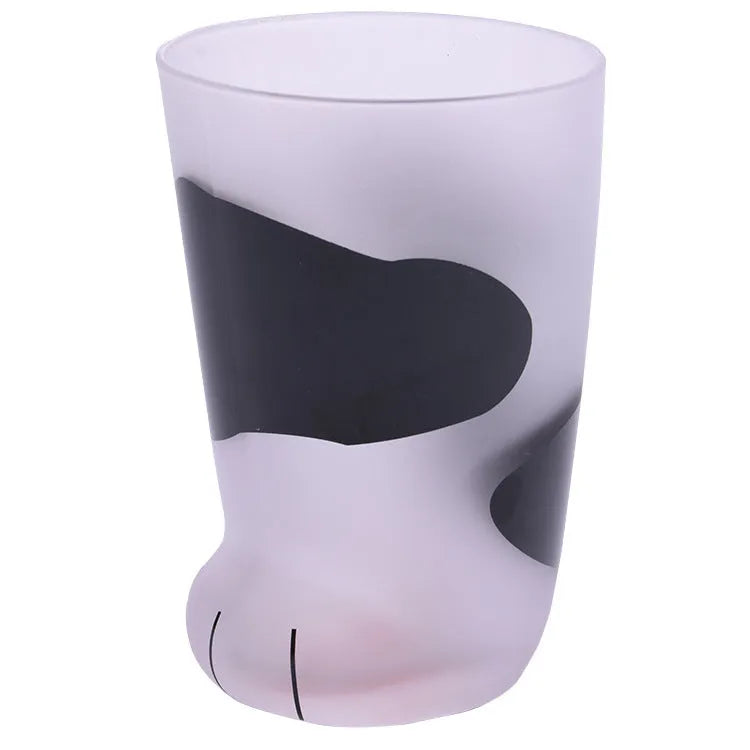 Creative cat paw glass mug 300ml frosted heat-resistant coffee cup with cat claw shape