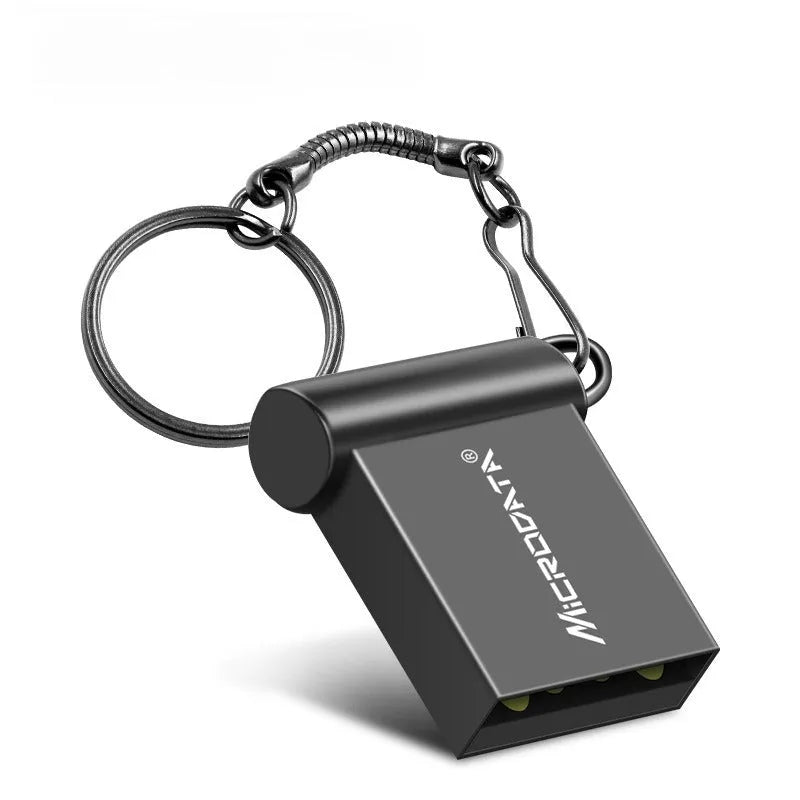 Speed car shaped metal USB flash drive pendant with chain attachment in black colour