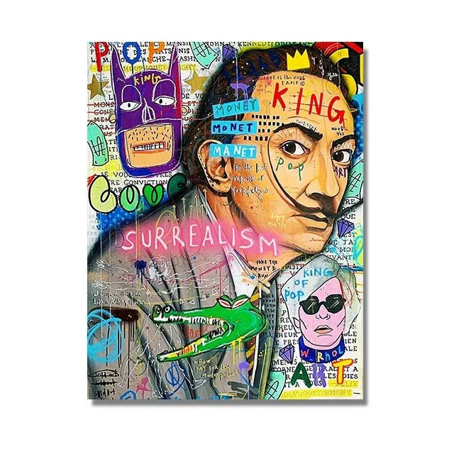 Graffiti abstract oil painting street poster on canvas, spray paint finish, unframed, multiple sizes from 20x25cm to 80x120cm