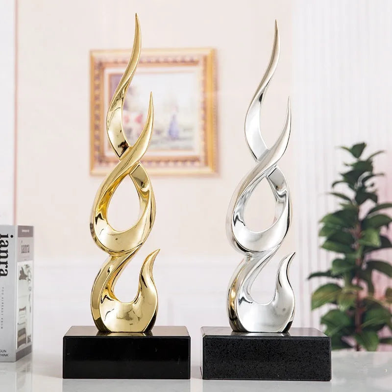 High-rise festival decoration ornament in resin and plastic with a modern simple design.