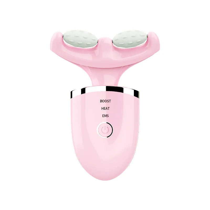 IPL removal wrinkle lift heating neck beauty device in pink white with USB cable