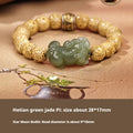 Hetian jade bracelet with braided rope closure in traditional Chinese style