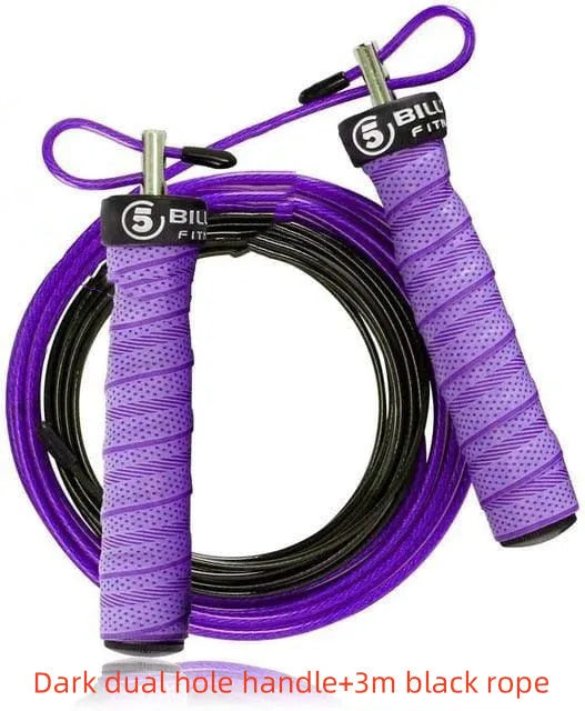PROCIRCLE foam skipping rope with bearing mechanism, 160g weight block, black handle, on grey background