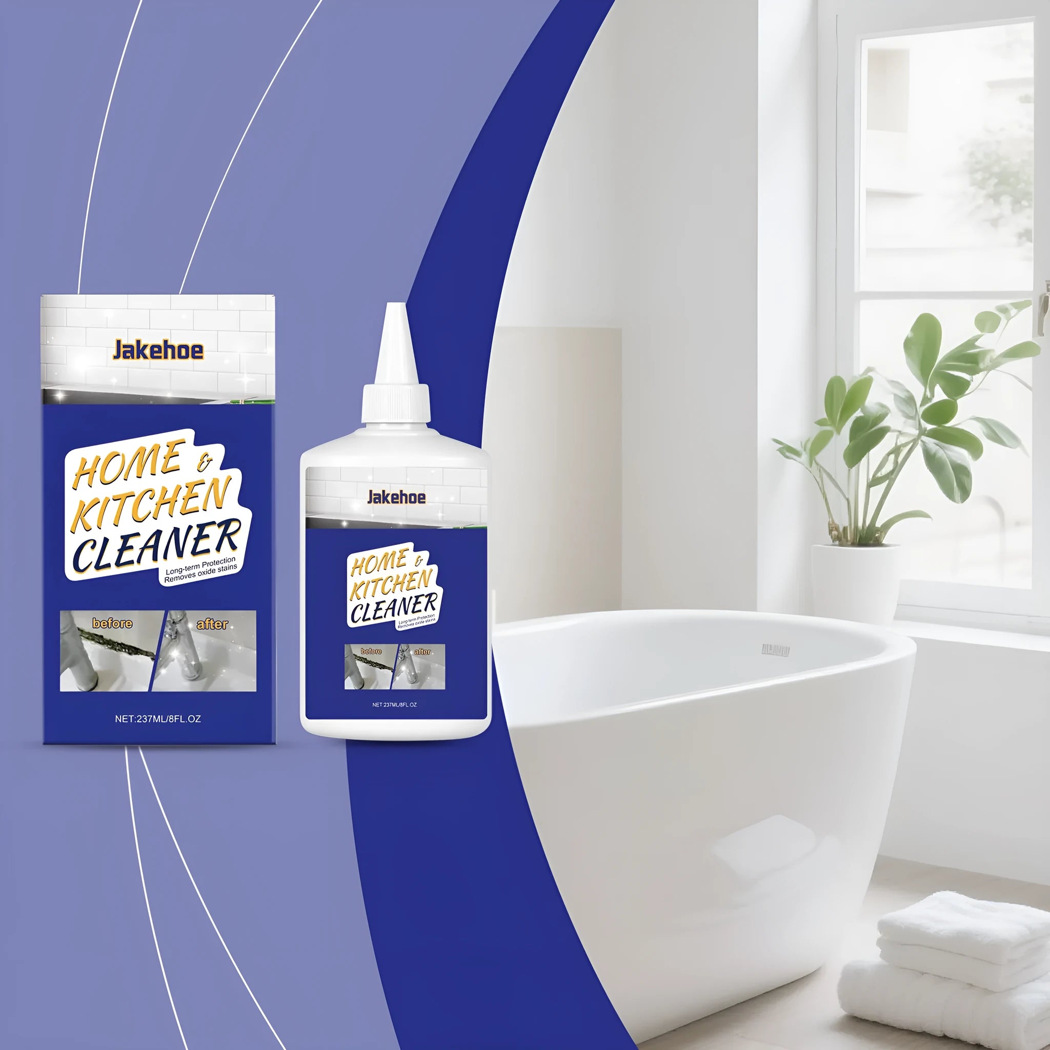 237ml household decontamination gel in container with gel formula for kitchen and bathroom cleaning