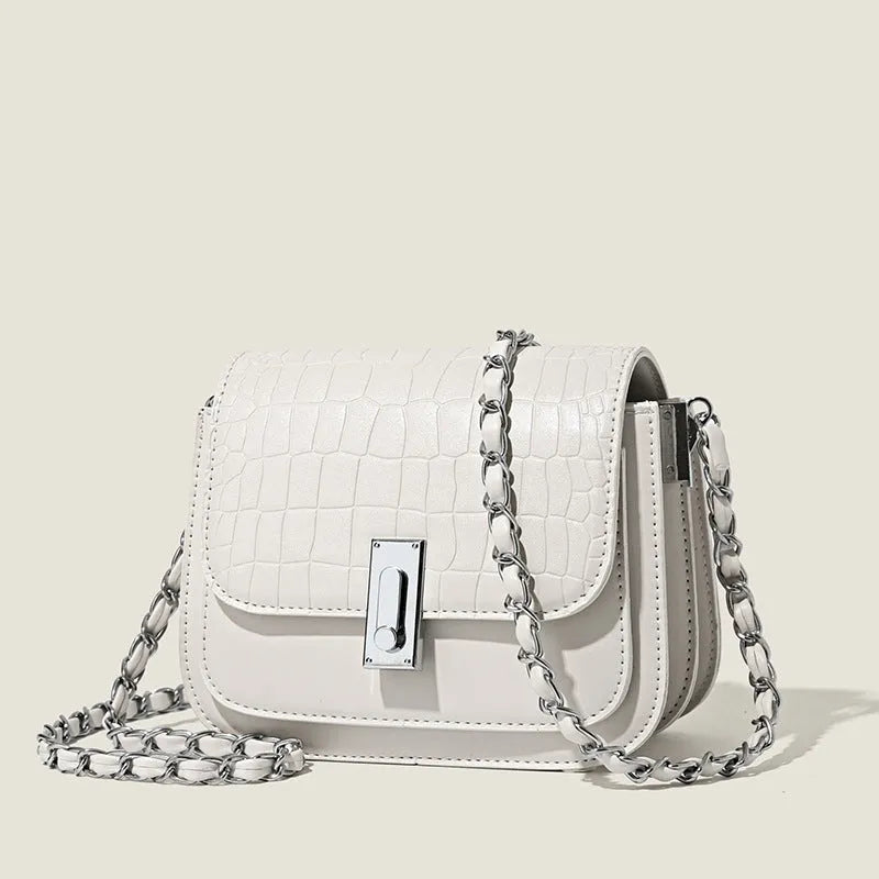 Women's soft PU crossbody shoulder bag in horizontal square shape with phone compartment
