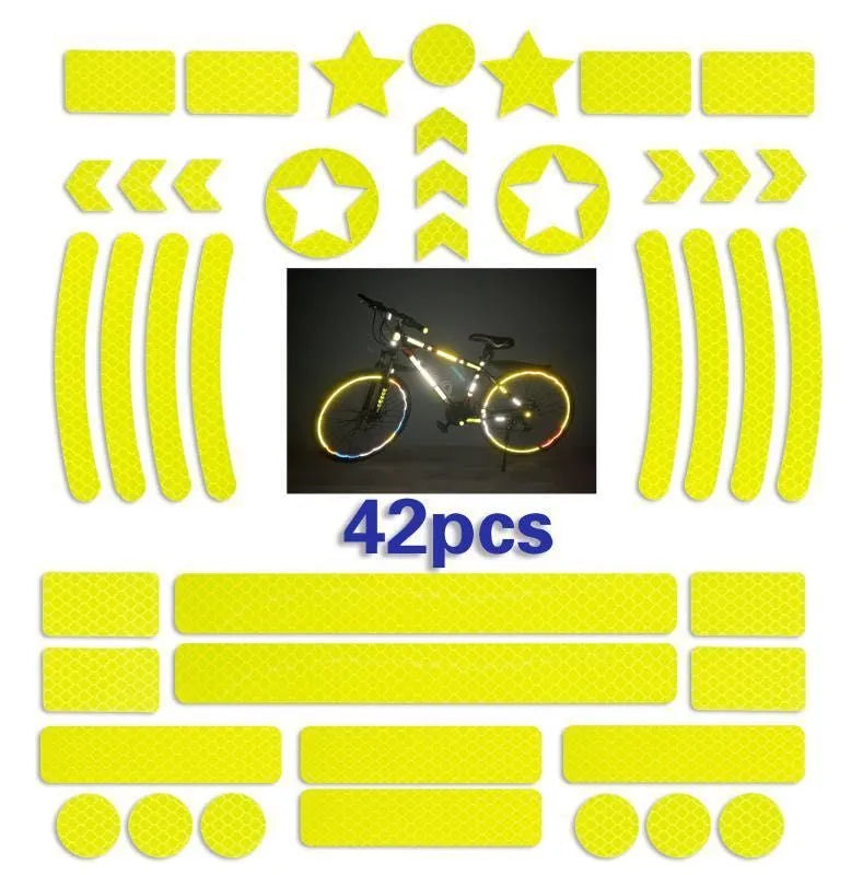 Bicycle reflective grid pattern safety tape measuring 11.5 by 21 cm in four colour options