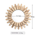 European-style solid wood hanging mirror with baked colour finish in three diameter sizes