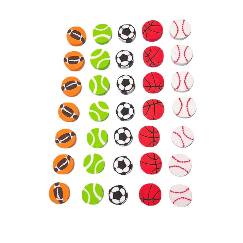 Creative TPR cartoon ball eraser in football shape, 2.5cm student eraser