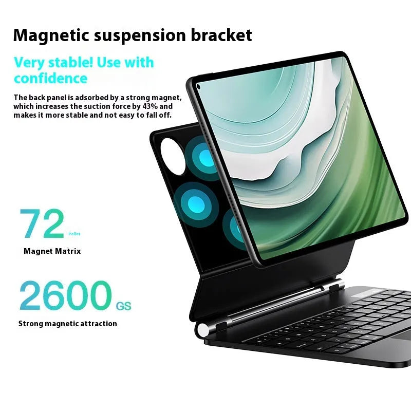 Miaocontrol Keyboard Pro11 magnetic wireless keyboard for Huawei Matepad11 in black or white with PU leather bag