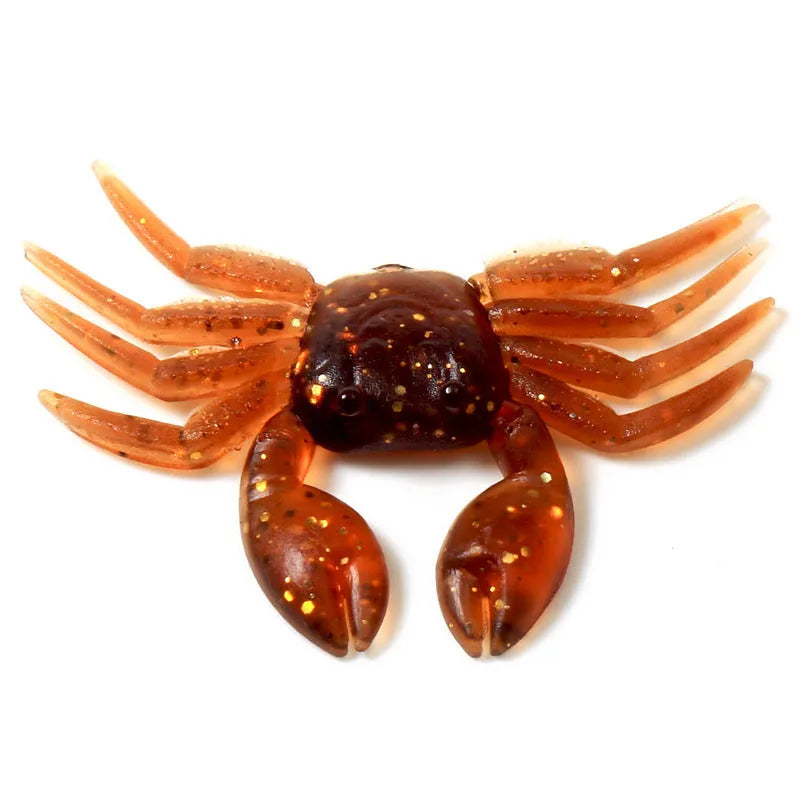 8cm PVC soft plastic crab fishing lure in red and brown colour variations