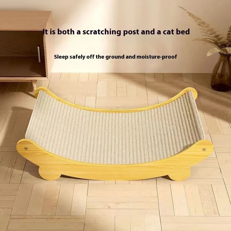 Sisal cat scratch board with replaceable surface in pastoral style design