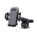 Black ABS and EVA car phone holder designed for smartphones between 4.0 and 7.0 inches.