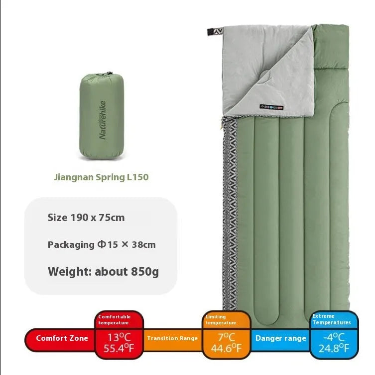Universal portable outdoor camping sleeping bag 190x75cm with storage bag