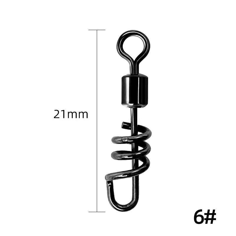 Stainless steel fishing swivel connector with 8-shaped ring design in various sizes