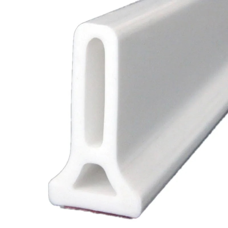 Flexible TPE bathroom water blocking strip in black, white, or grey colours for shower room wet-dry separation
