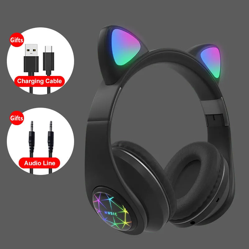 Cat ear wireless Bluetooth sports headset in six colour options