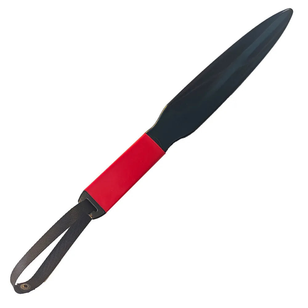 Blue handled nylon dog break stick for training small and medium dogs.