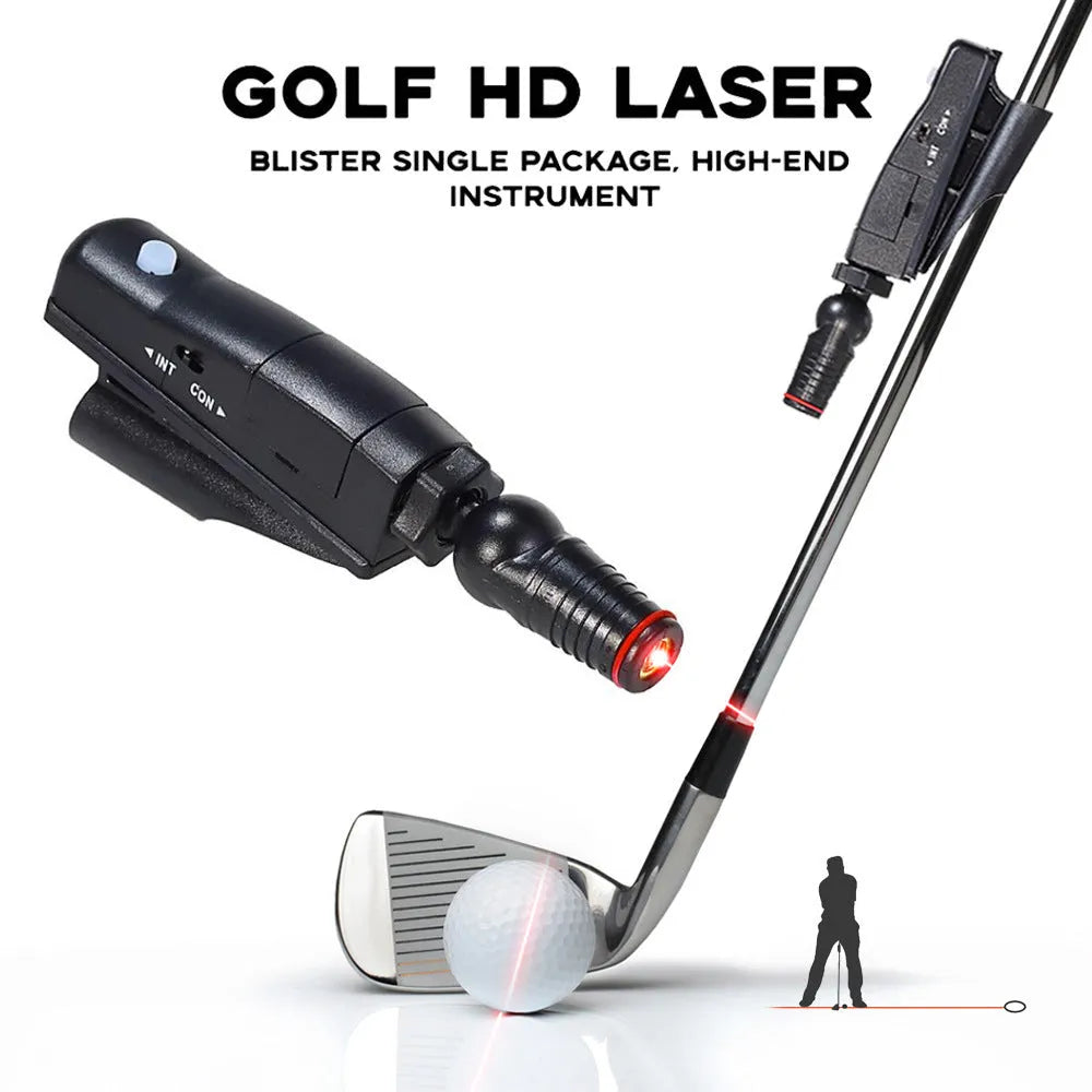 Black golf laser aiming instrument for putting alignment training with clip attachment
