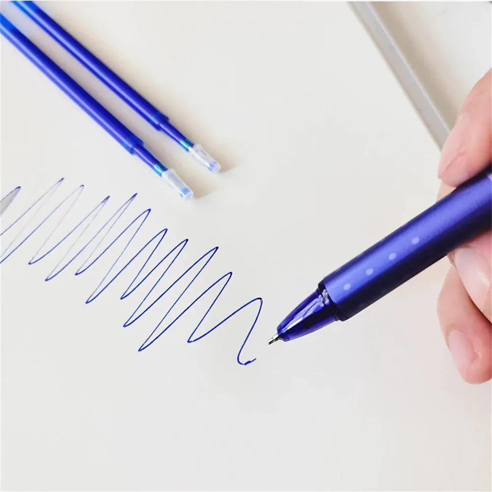 Hot erasable push gel pen with 0.5mm tip in plastic casing