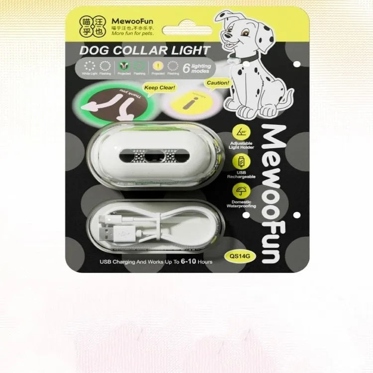 Adjustable pet luminous dog collar with hanging lamp ring in four colour and pattern options