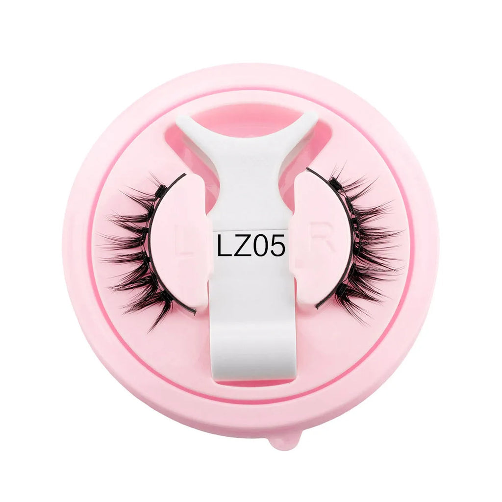 Reusable waterproof glue-free false eyelashes set in natural thick style with artificial fibre material