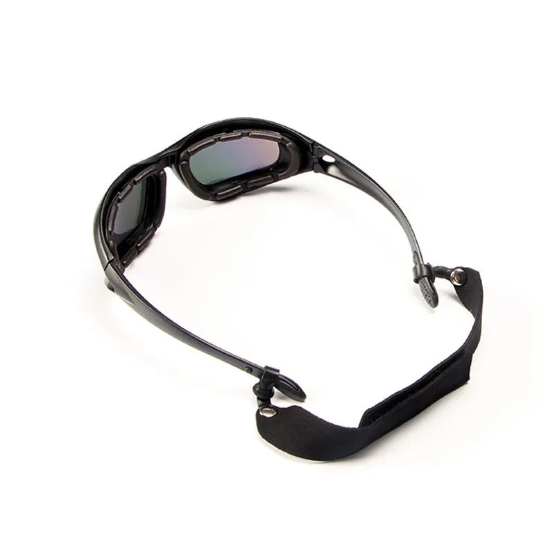 Tactical sports sunglasses with polarized lenses and a black full rim PC frame.