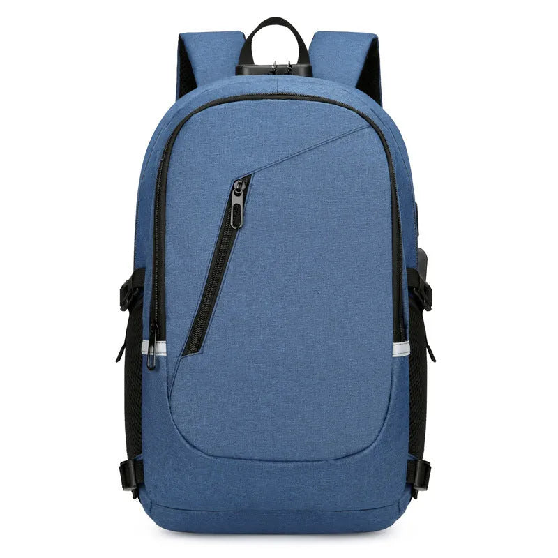 Blue Oxford cloth leisure travel backpack with 20-35L capacity