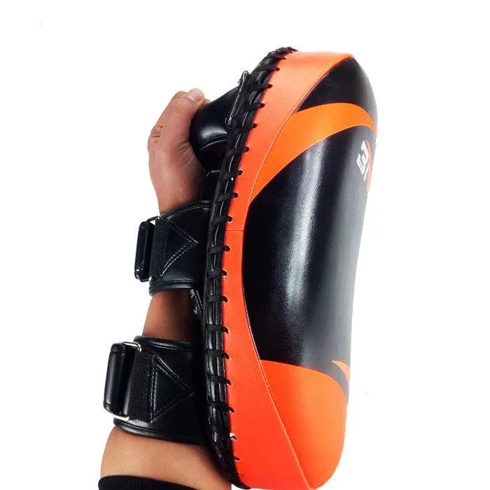 Taekwondo boxing protective gear target pad in fluorescent green with soft PU surface and elastic rubber liner