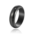 Glossy electroplated titanium steel ring in gold, black, or steel colour on a plain background.