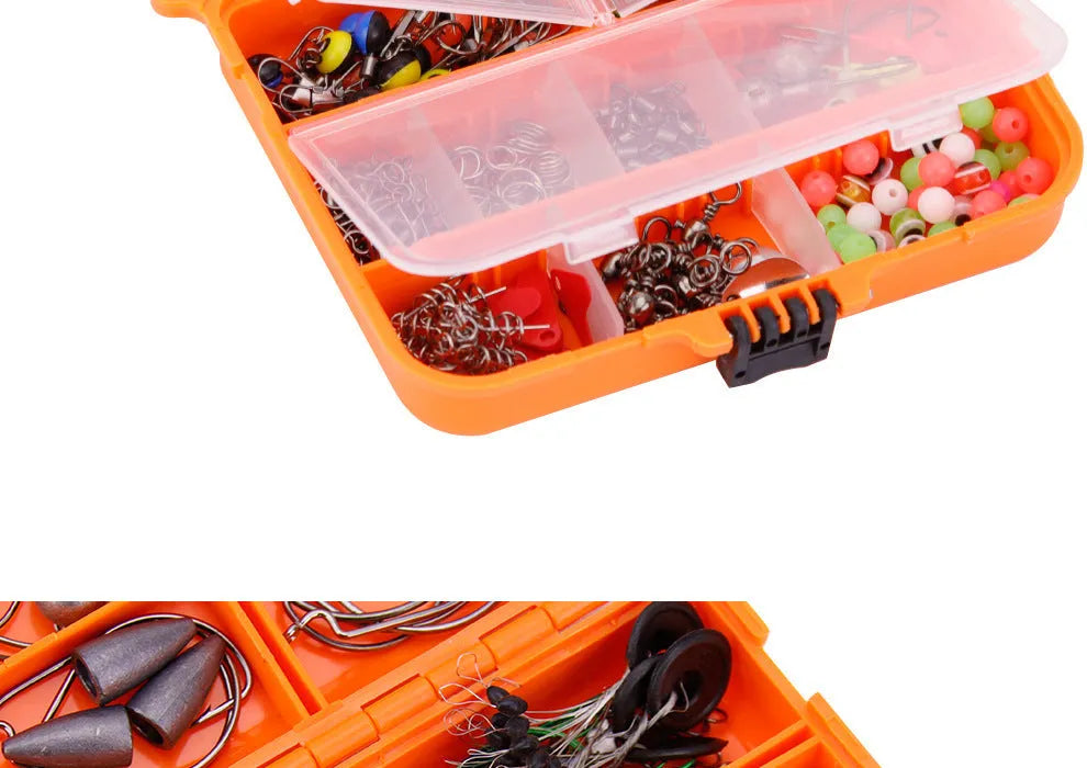 Weihe 257 pieces lure fishhook accessories suit in orange or black box for fishing