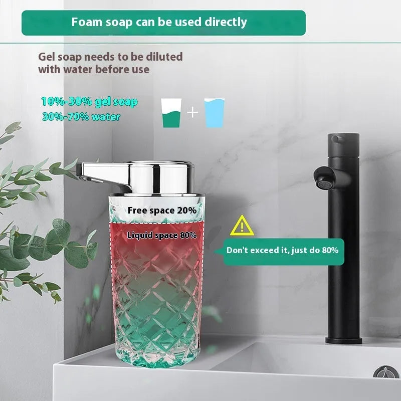 Automatic sensing soap dispenser with PET plastic shell and silver plating finish