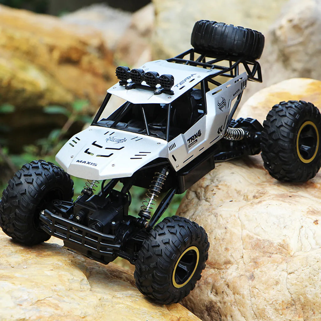 Large black 4WD remote control off-road climbing car with 2.4G wireless controller