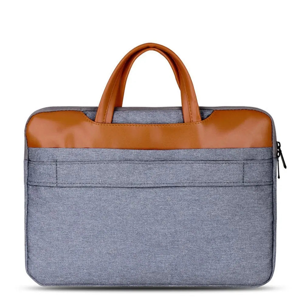 Grey nylon official document liner laptop bag for 15-inch devices with zip closure