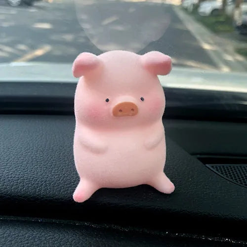 Cute cartoon pig resin figurine car dashboard decoration ornament.
