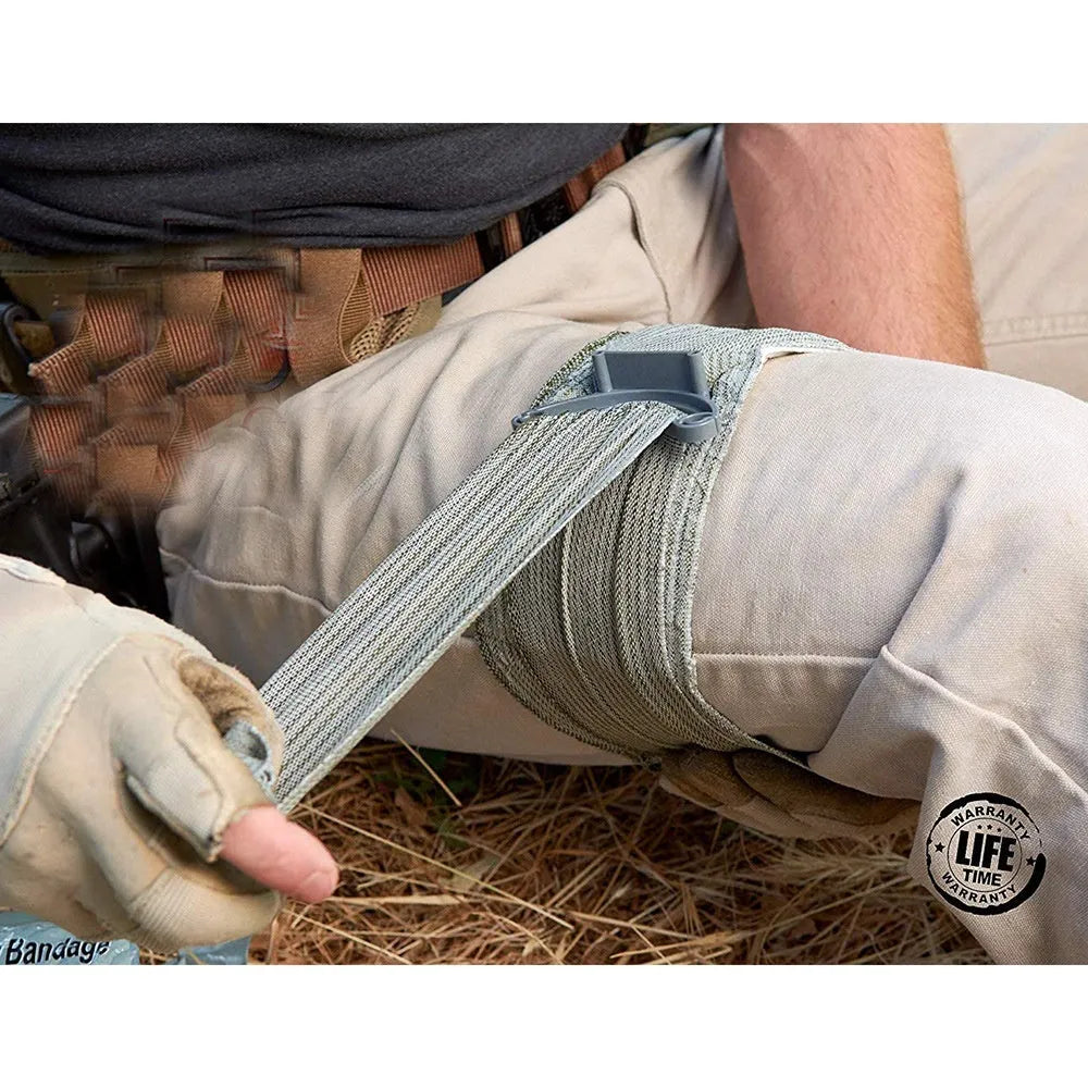 Tactical training gauze bandage rolls in 4-inch and 6-inch sizes for outdoor emergency medical practice