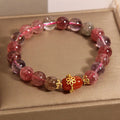 Natural Super Seven crystal bracelet Red Agate colour women light luxury jewellery
