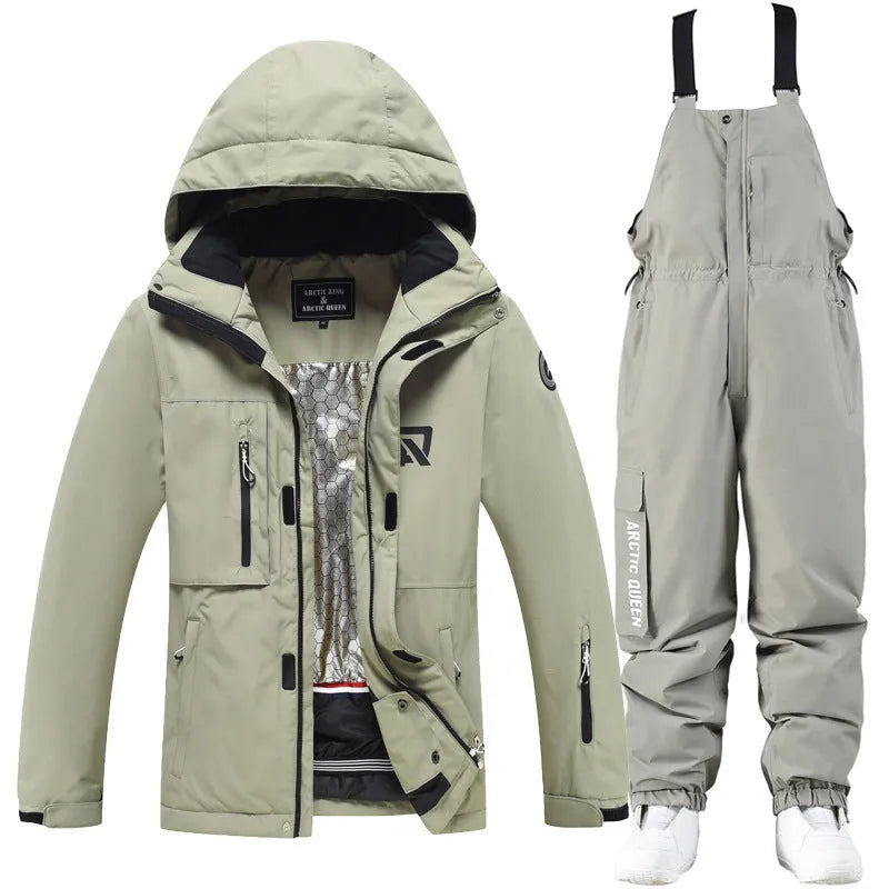 Unisex winter ski suit set with jacket and trousers for snow sports