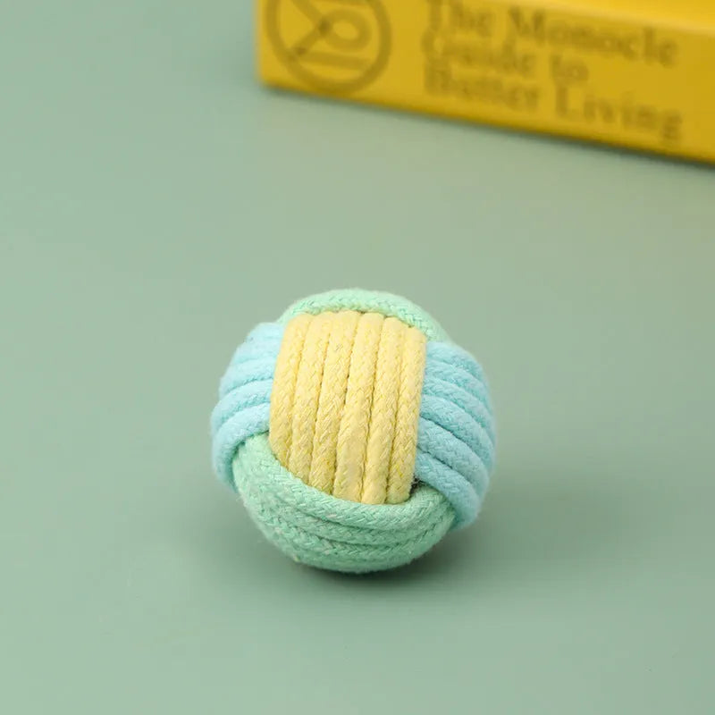 Handmade soft cotton plush ball cat toy for teeth grinding, 5cm diameter