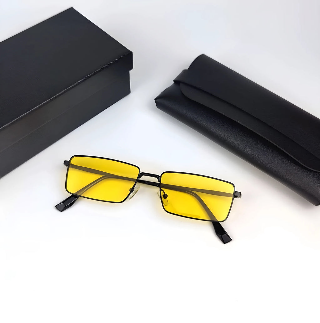 Night Super Clear Yellow Film Men's Sunglasses for driving and fishing, simple style, night vision goggles colour