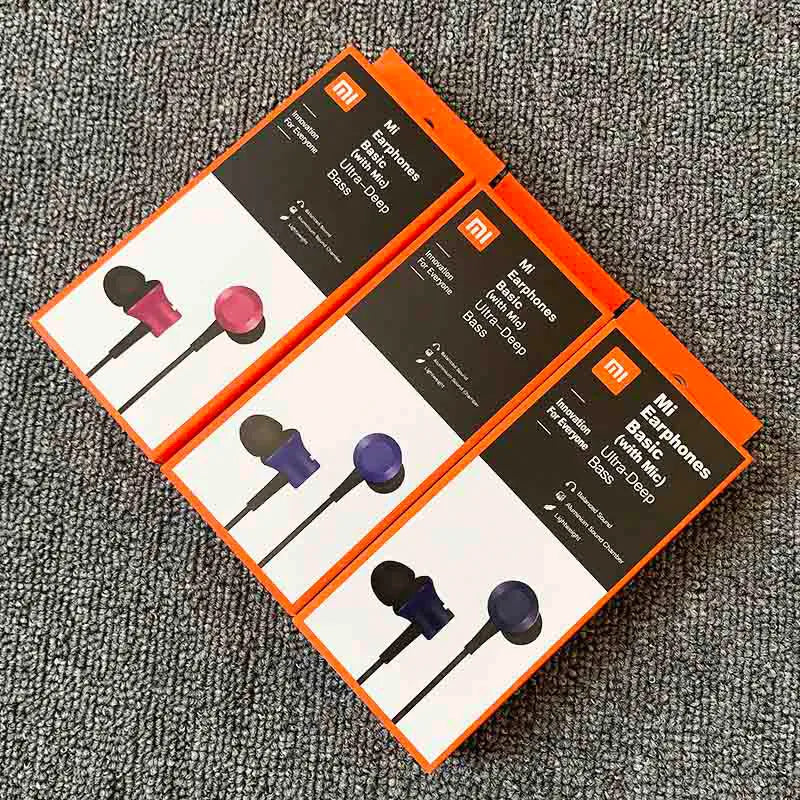 Piston wired in-ear headphones with 3.5mm audio jack in black, blue and red colour options