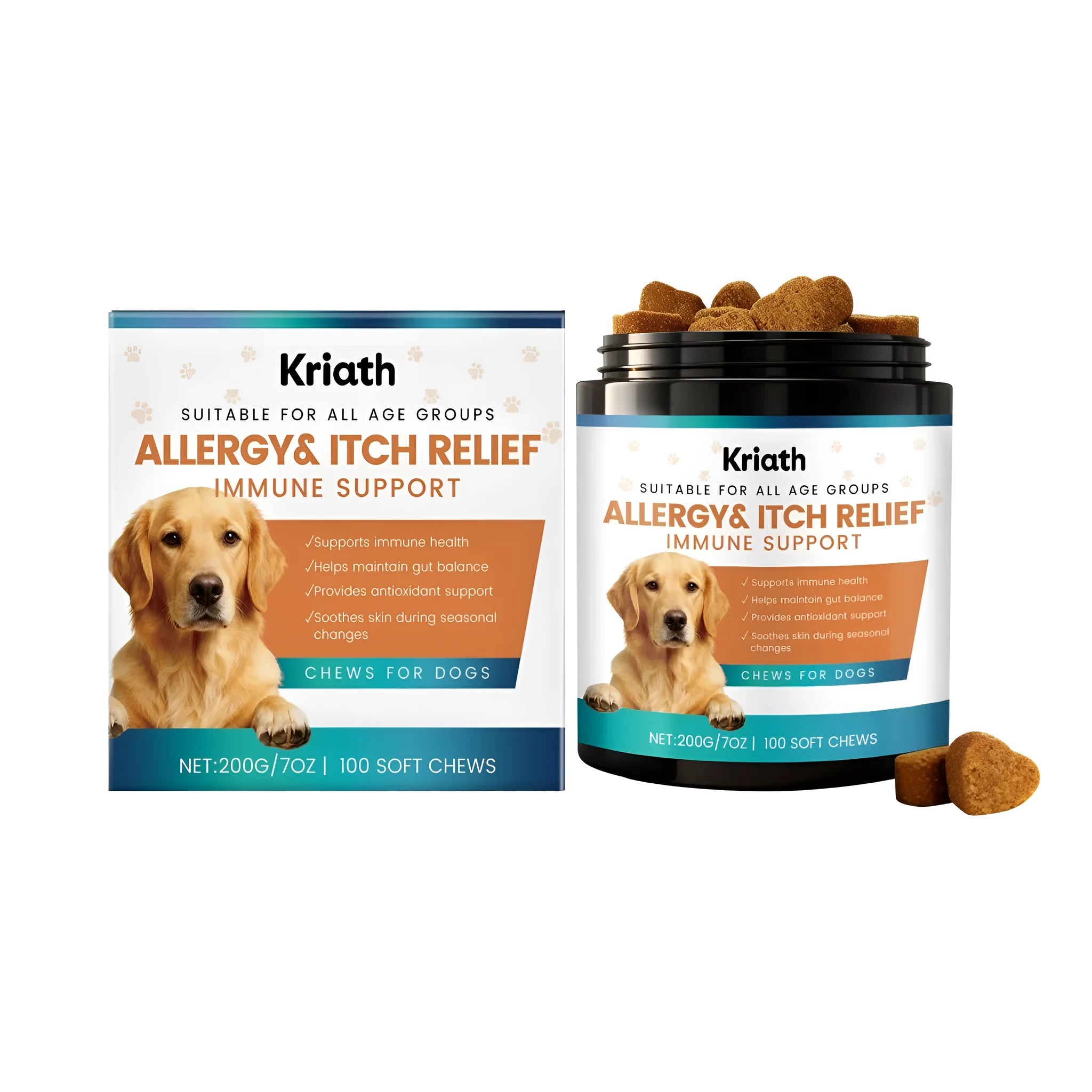 Dog immune digestive support soft granules with colostrum and probiotics in a pack