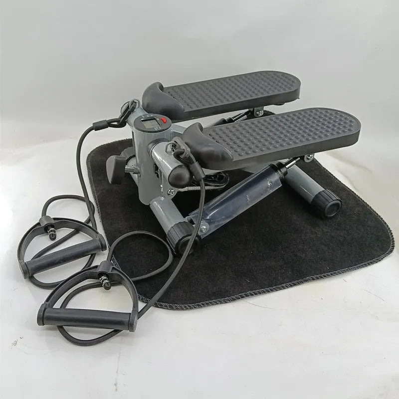 Silver grey hydraulic mini treadmill waist slimming machine for home and gym fitness