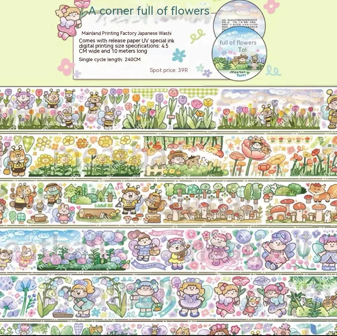 Cute cartoon character stickers for haemorrhoid tape packaging decoration on Japanese paper