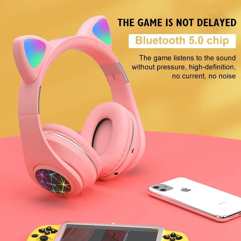 Cat ear wireless Bluetooth sports headset in six colour options