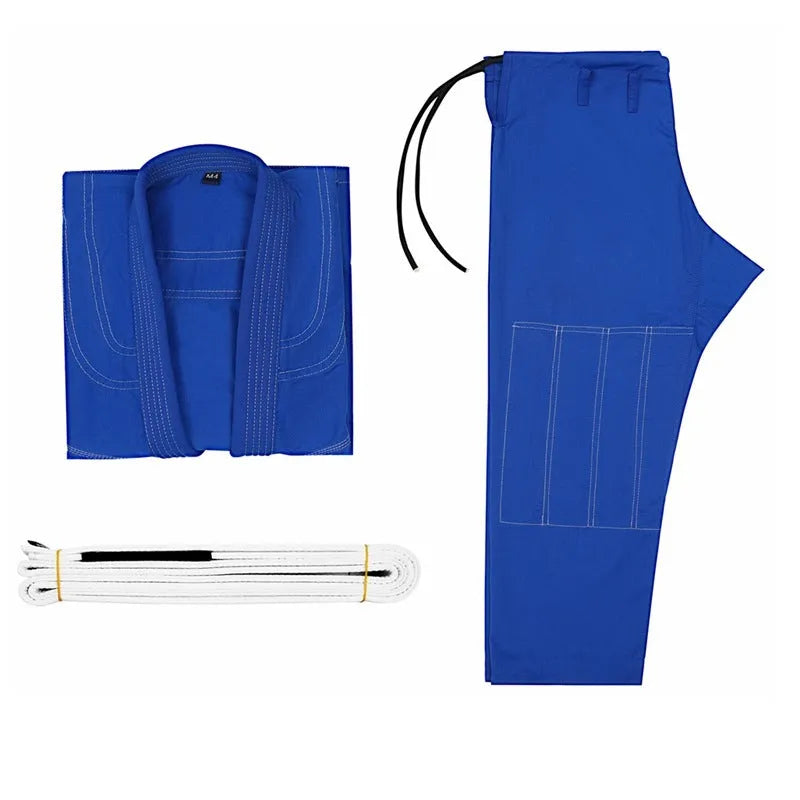 Brazilian Jiu-Jitsu gi training uniform in cotton blend fabric showing colour options