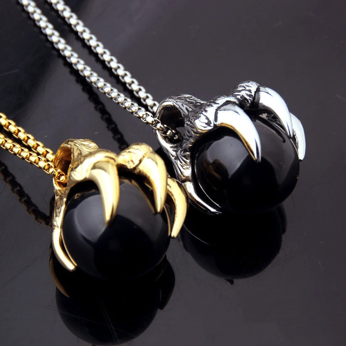 Men's stainless steel pendant necklace 65g animal zodiac casting gold finish