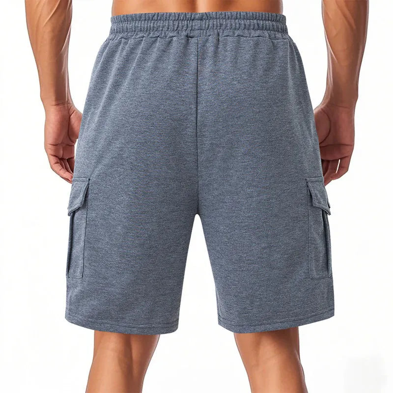 Men's heavy loose casual multi-pocket cargo shorts in ring fabric available in three colours