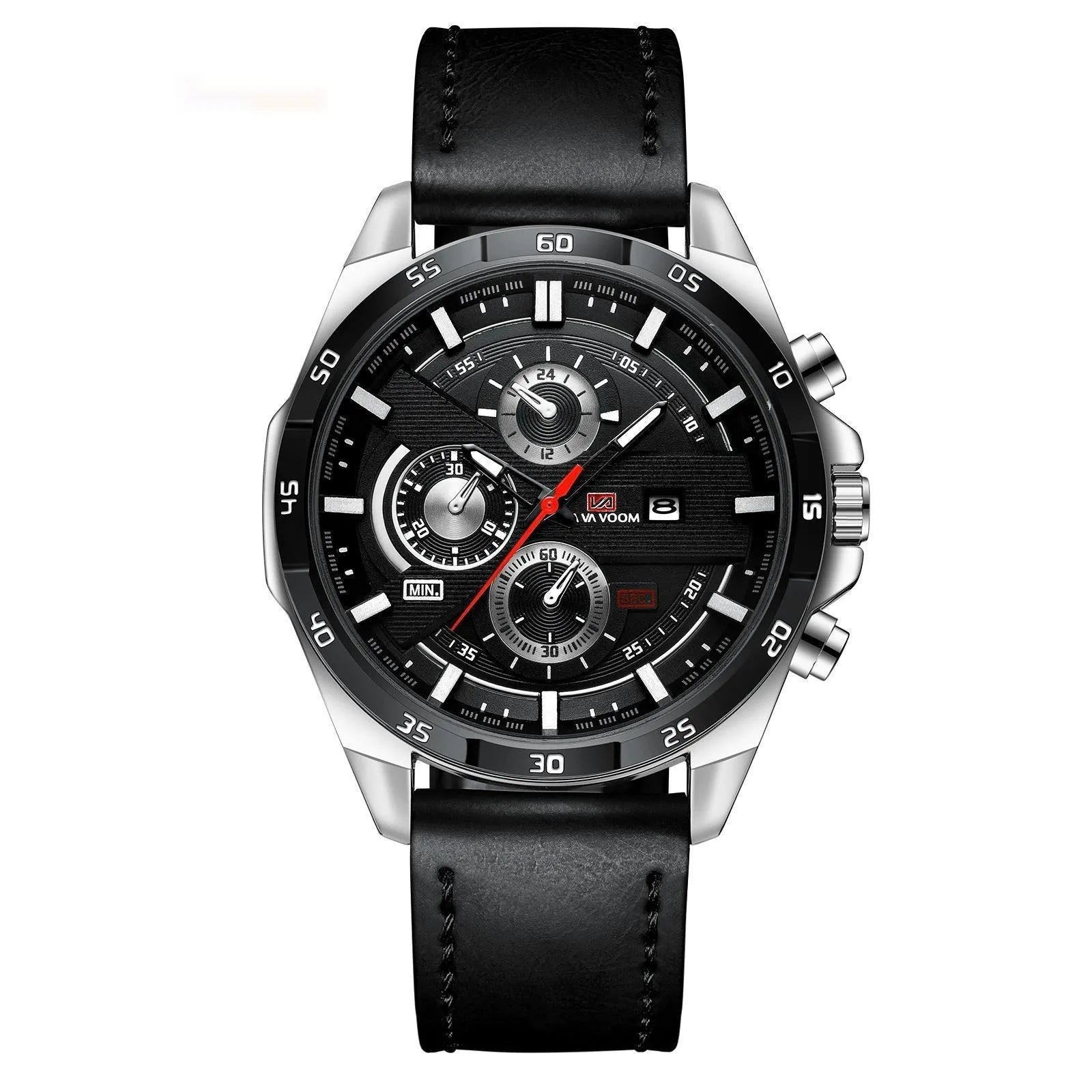 Business casual quartz watch with calendar display and water-resistant construction in multiple colour options