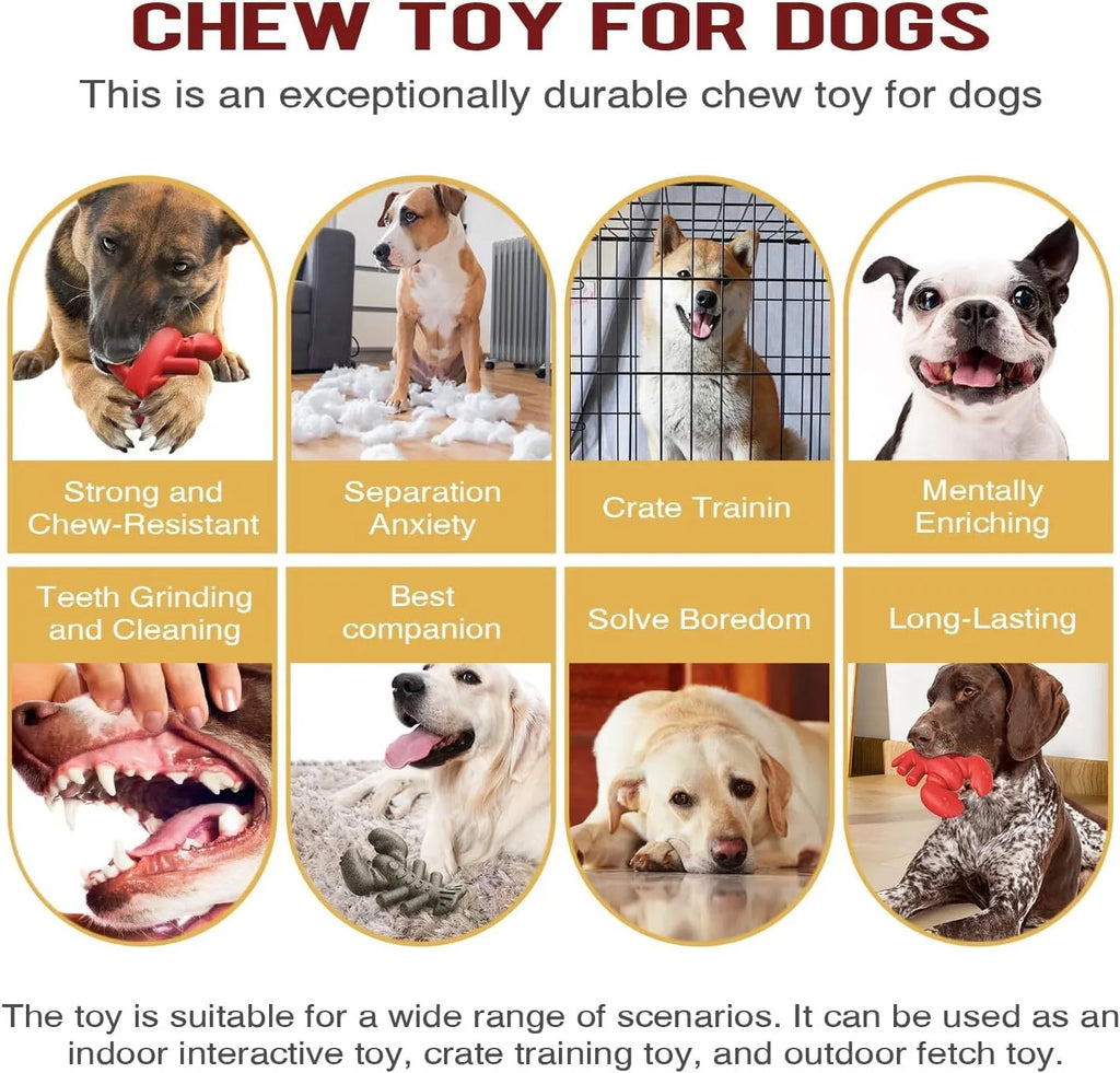 Red hard-wearing dog chew toy for large breed dogs measuring 170mm long